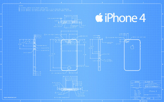 чертеж, размеры, Iphone, 4